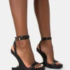 Public Desire A-List Pu Barely There Wrap Around Platform Cut Out Wedge Heels | Women Barely There Heels