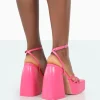 Public Desire Amerie Patent Chunky Square Toe Platform Block Heels | Women Square Toe Heels