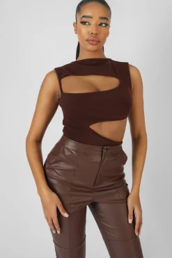 Public Desire Asymmetric Cut Away Bodysuit | Women Bodysuits