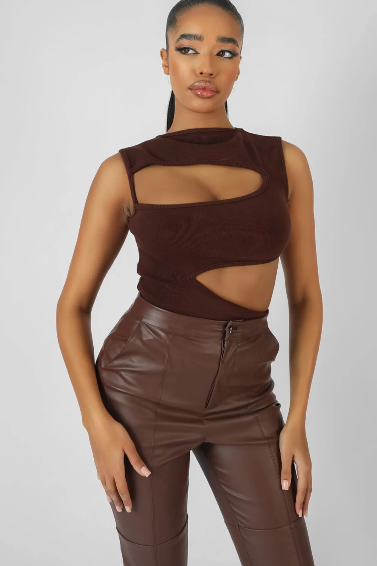 Public Desire Asymmetric Cut Away Bodysuit | Women Bodysuits