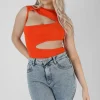 Public Desire Asymmetric Cut Away Bodysuit | Women Bodysuits