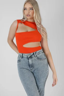 Public Desire Asymmetric Cut Away Bodysuit | Women Bodysuits