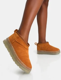 Public Desire Bambi Faux Suede Ultra Mini Ankle Boots | Women Ultra Mini Boots