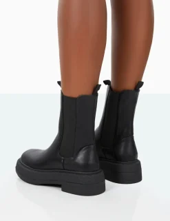 Public Desire Barbie Pu Platform Chunky Sole Chelsea Boots | Women Chunky Boots