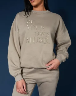 Public Desire Be Your Own Muse Embroidered Sweatshirt | Women Sweatshirt & Hoodies