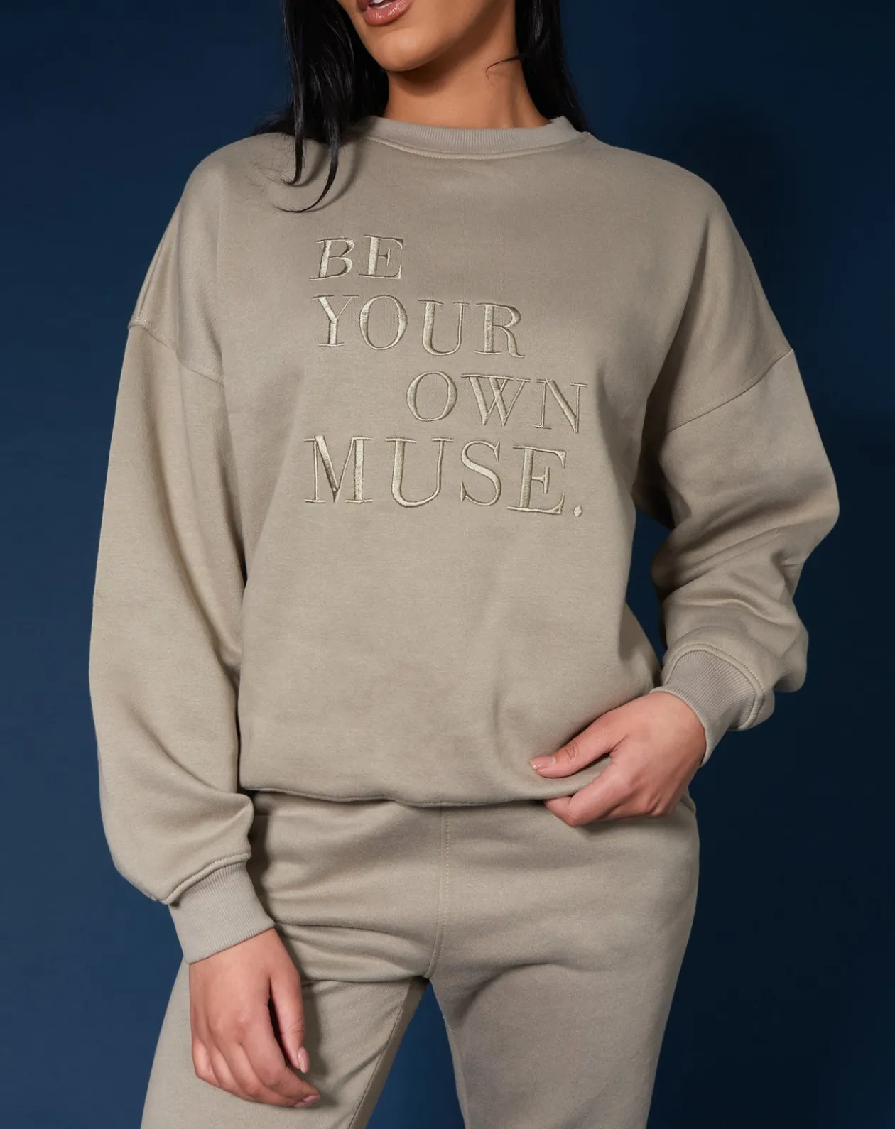 Public Desire Be Your Own Muse Embroidered Sweatshirt | Women Sweatshirt & Hoodies