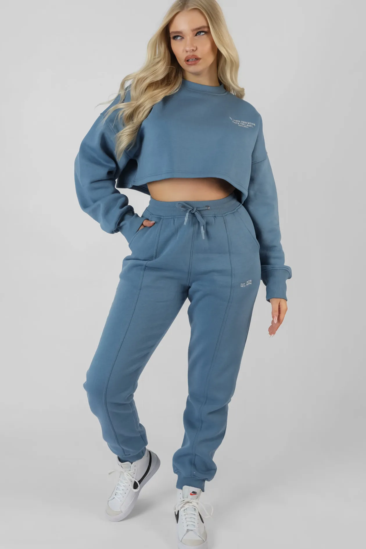 Public Desire Be Your Own Muse Wave Print Cropped Sweatshirt | Women Sweatshirt & Hoodies