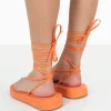 Public Desire Beach Babe Lace Up Toe Thong Flatform Sandals | Women Strappy Sandals