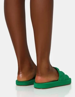 Public Desire Bestie Nylon Embossed Heart Slider Sandals | Women Chunky Sandals