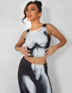 Public Desire Body Heat Print Racer Slinky Top | Women Tops