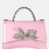 Public Desire Bow Baby Patent Chain Handle Diamante Grab Bag | Women Mini Bags