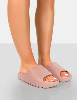 Public Desire Brady Baby Rubber Flat Slider Sandals | Women Chunky Sandals