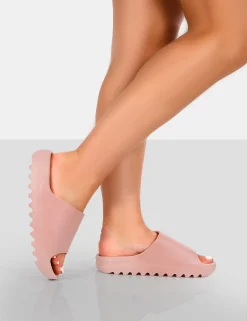 Public Desire Brady Baby Rubber Flat Slider Sandals | Women Chunky Sandals