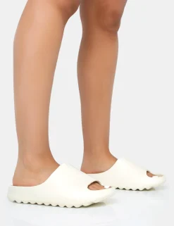Public Desire Brady Rubber Flat Slider Sandals | Women Chunky Sandals
