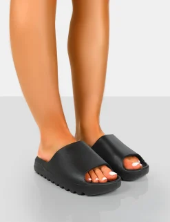 Public Desire Brady Rubber Flat Slider Sandals | Women Chunky Sandals