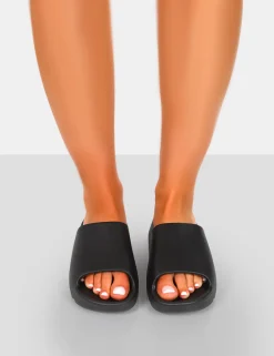 Public Desire Brady Rubber Flat Slider Sandals | Women Chunky Sandals