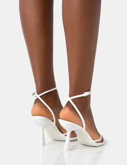 Public Desire Bree Patent Barely There Square Toe Mid Stiletto Heels | Women Stilettos