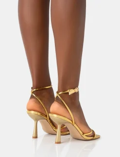 Public Desire Bree Pu Barely There Square Toe Mid Stiletto Heels | Women Stilettos