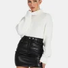Public Desire Button Waist Pu Mini Skirt | Women Skirts