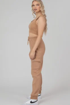 Public Desire Cargo Joggers Biscuit | Women Jogger & Leggings