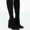 Public Desire Caryn Faux Suede Knee High Block Heeled Boots | Women Knee High Boots
