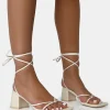 Public Desire Casey Strappy Lace Up Square Toe Low Block Heel Sandals | Women Strappy Sandals