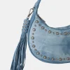Public Desire Cato Washed Denim Bleached Studded Tassel Boho Shoulder Bag | Women Evening Bags