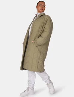 Public Desire Chevron Quilted Longline Jacket | Women Outerwear & Jackets