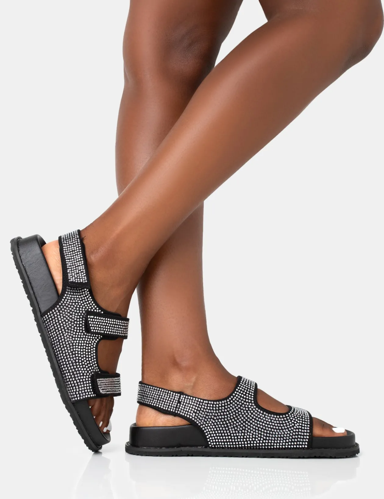 Public Desire Chichi Diamante Double Strap Dad Sandals | Women Chunky Sandals