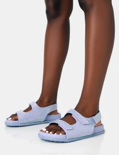 Public Desire Chichi Diamante Double Strap Dad Sandals | Women Chunky Sandals