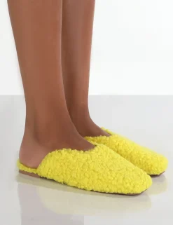 Public Desire Ciao Neon Teddy Slip On Slippers | Women Slippers