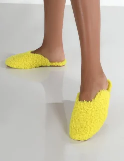 Public Desire Ciao Neon Teddy Slip On Slippers | Women Slippers