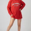 Public Desire Columbia Slogan Long Sleeved T-Shirt Dress | Women Tops