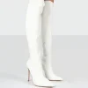Public Desire Confidence Stiletto Heeled Over The Knee Pu Boots | Women Over The Knee Boots