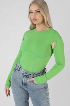 Public Desire Contrast Stitch Bodysuit | Women Bodysuits