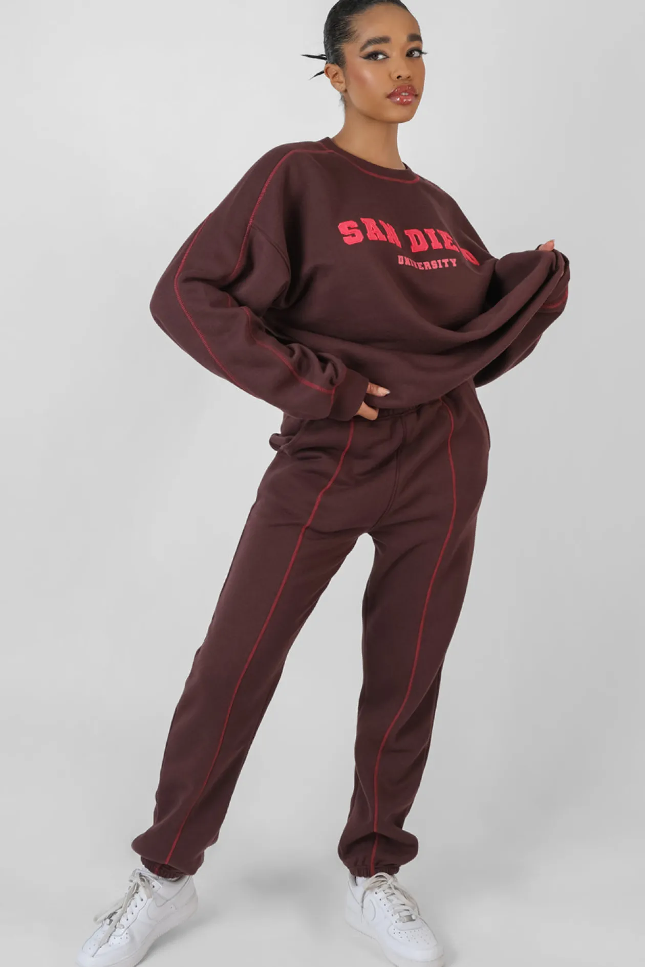 Public Desire Contrast Stitch 90's Joggers | Women Jogger & Leggings
