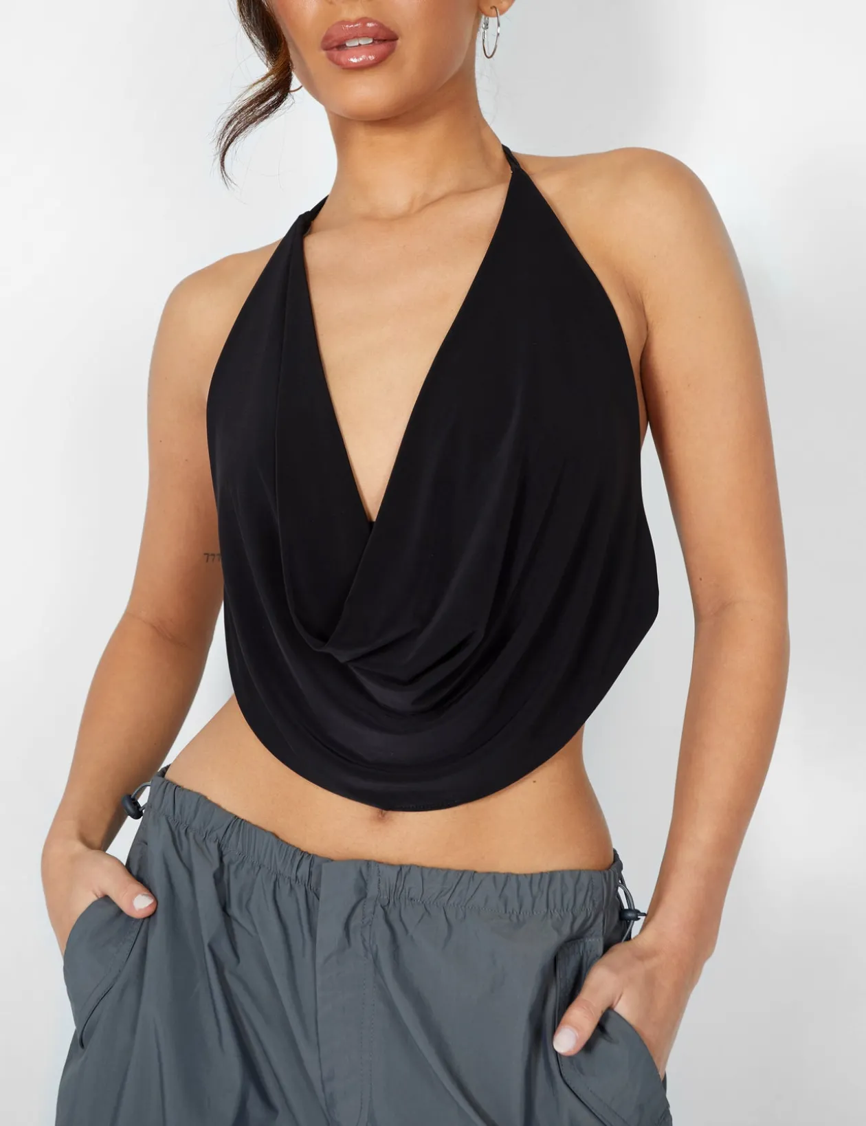 Public Desire Cowl Neck Crop Top | Women Tops