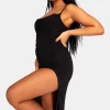 Public Desire Cowl Neck Extreme Split Slinky Maxi Dress | Women Dresses