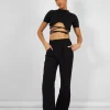 Public Desire Crinkle Elasticated Waist Wide Leg Trousers | Women Trousers