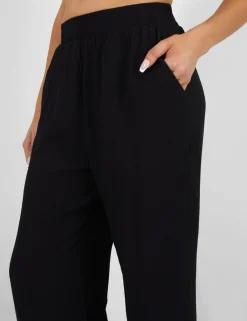 Public Desire Crinkle Elasticated Waist Wide Leg Trousers | Women Trousers