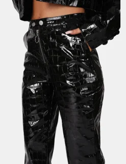 Public Desire Croc Vinyl Trousers | Women Trousers