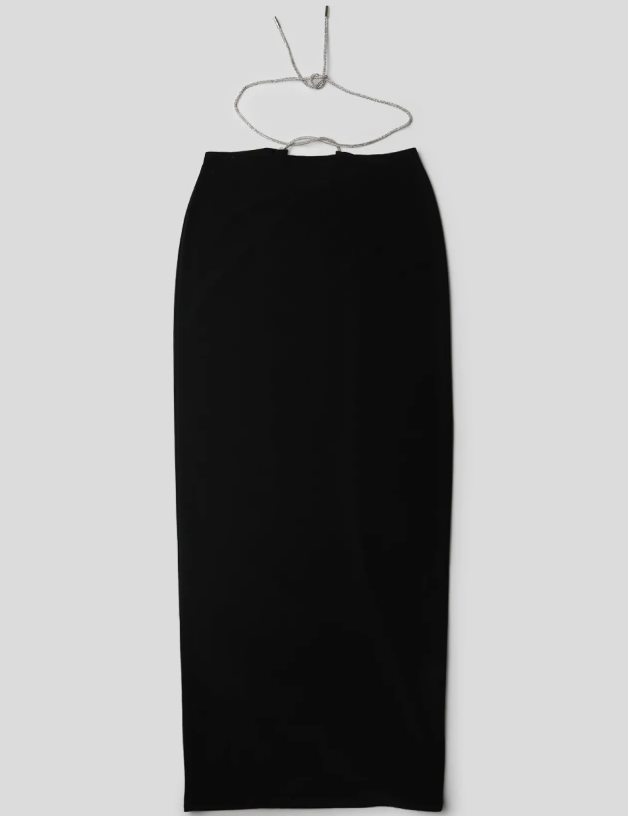 Public Desire Cross Front Diamante Rope Midaxi Skirt Black | Women Skirts
