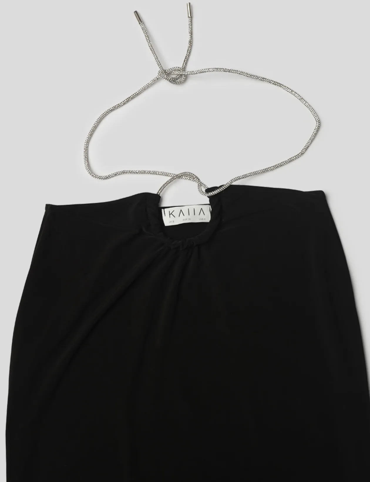 Public Desire Cross Front Diamante Rope Midaxi Skirt Black | Women Skirts