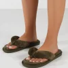 Public Desire Cuddle Thong Strap Faux Fur Slippers | Women Slippers