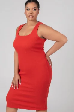 Public Desire Curve Bodycon Scoop Neck Midi Dress | Women Curve