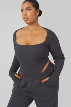 Public Desire Curve Extreme High Leg Bodysuit Dark | Women Curve