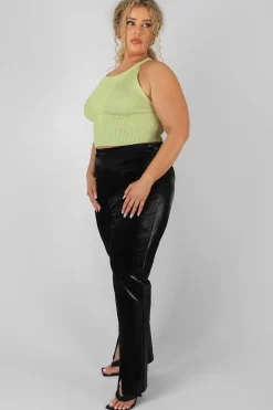 Public Desire Curve High Neck Knitted Racer Crop Top | Women Curve