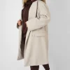Public Desire Curve Longline Oversized Wool Coat Stone | Women Curve