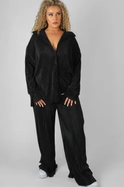 Public Desire Curve Oversized Plisse Shirt | Women Tops