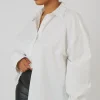Public Desire Curve Oversized Poplin Shirt | Women Curve